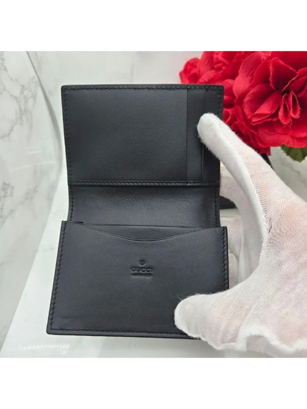 ★SOLD★ Gucci Business Card Holder Case GG Leather - Picture 11 of 14